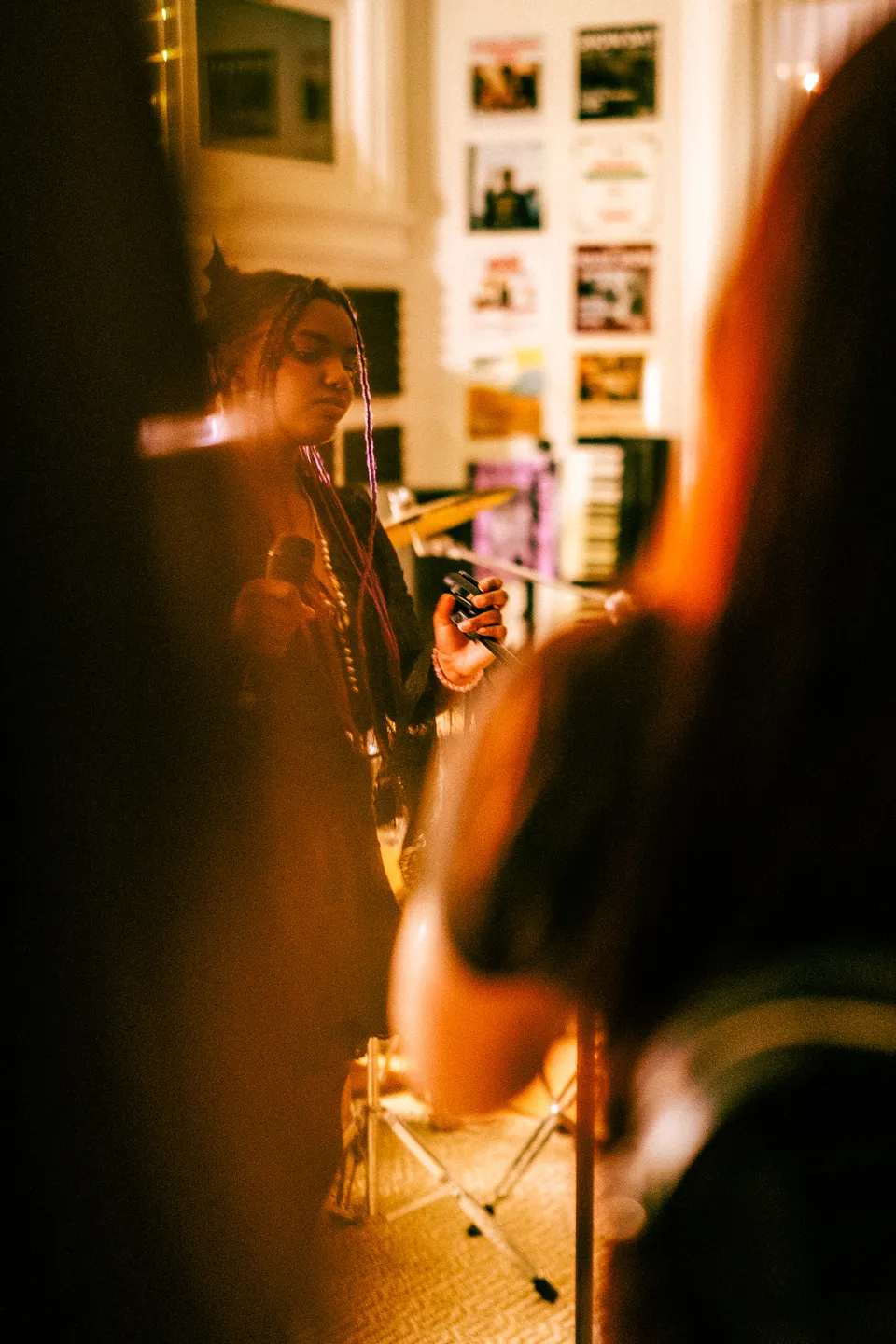Guitarist in warm backlight